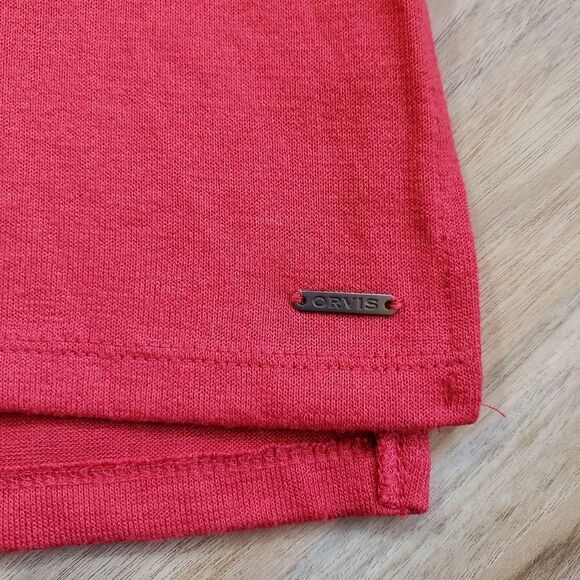 🔹️Orvis Burnt Clay Vneck Tunic Knit Short Sleeve Top XSmall - Picture 6 of 10